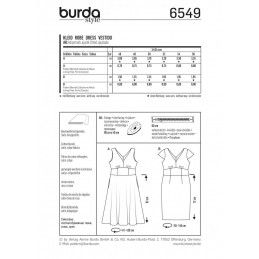 Burda Style Misses Short Sleeve Summer Dress Sewing Pattern 6549
