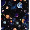 100% Cotton Fabric Nutex Planets Of The Universe Solar System Stars Space