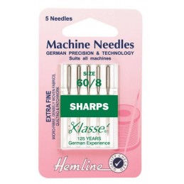 Hemline Sewing Machine Needles Sharp/Micro Mixed