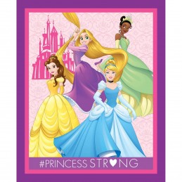 100% Cotton Fabric Disney Princess Belle Cinderella Rapunzel Tiana Panel
