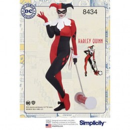 Misses' Knit DC Comics Bombshell Harley Quinn Costume 8434 Simplicity Pattern
