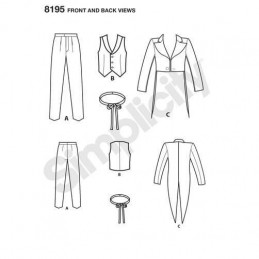 Men's' DC Comics Adult Joker Costume 8195 Simplicity Pattern Batman