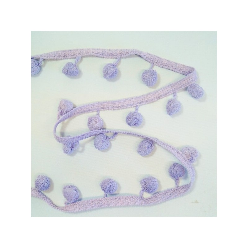 1m, 5m or 10m Pom Pom Bobble Fringe 50mm Cotton Trim Fringing Craft