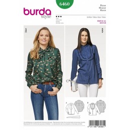 Burda Style Women's Collared Shirt Blouse Dress Sewing Pattern 6460