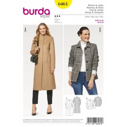 Burda Style Women's Slender Coats Jackets Dress Sewing Pattern 6461