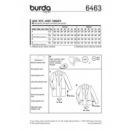 Burda Style Women's Chic Casual Blazer Jacket Dress Sewing Pattern 6463