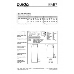 Burda Style Women's High Waisted Skirt Dress Sewing Pattern 6467