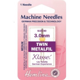 Hemline Twin Metalfil Machine Needles Various Style And Types