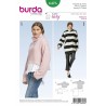 Burda Sewing Pattern 6476 Style Women's Pullover Collared Jumper Top Dress