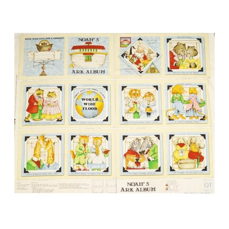 Storybook Noah's Ark Panel 100% Cotton Patchwork Fabric (Quilting Treasures)