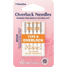 Hemline Overlock/ Serger Machine Needles Medium 80/12 Various Types