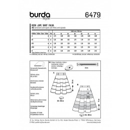 Burda Style Women's Full A-Line Skirt In Two Lengths Sewing Pattern 6479