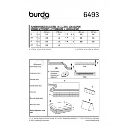 Burda Style Storage Accessories Roll Up Bag Pencil Case Box Sewing Pattern 6493