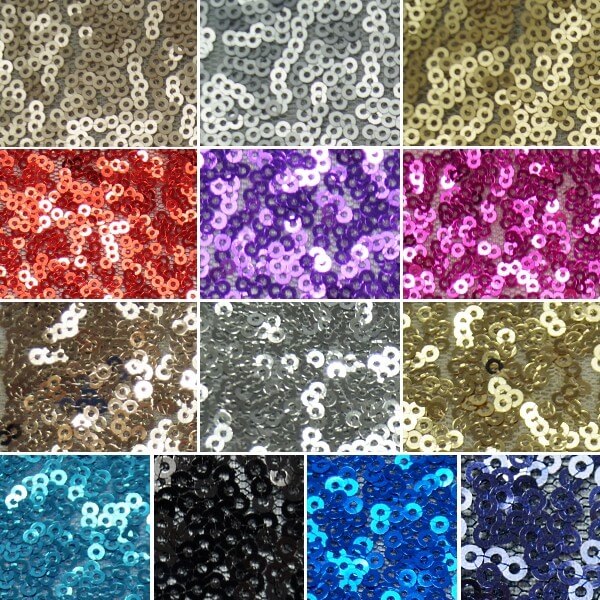 Black All Over 3mm Sequins Fabric 