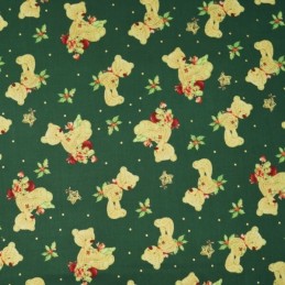 Knitted Teddy Bears Teddies Christmas Xmas 100% Cotton Fabric 140cm Wide