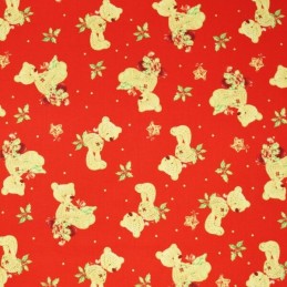 Knitted Teddy Bears Teddies Christmas Xmas 100% Cotton Fabric 140cm Wide