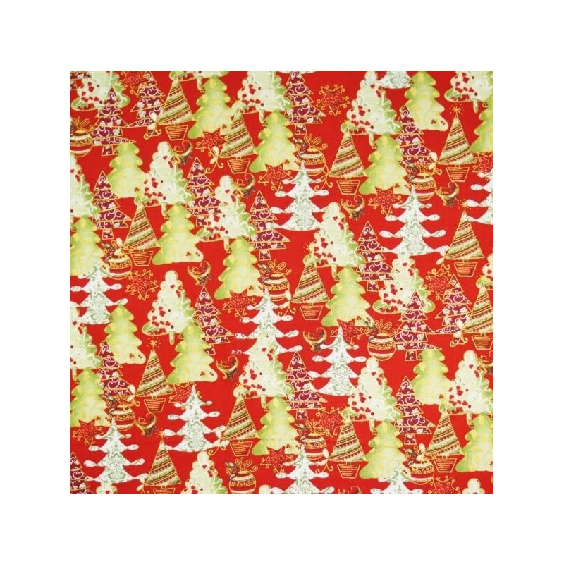 Fantastic Festive Christmas Trees Xmas 100% Cotton Fabric 140cm Wide