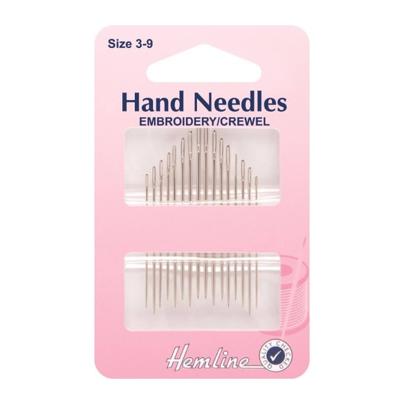 Hemline Embroidery/Crewel Hand Sewing Needles In Various Sizes