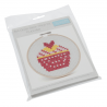 Cute Cupcake Beginners Mini Cross Stitch Sewing Kit with Hoop Craft