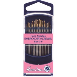 Hemline Premium Embroidery/Crewel Hand Sewing Needles In Various Sizes