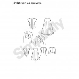 Women's Vintage Separates Skirt Blouse Bolero Simplicity Sewing Pattern 8462