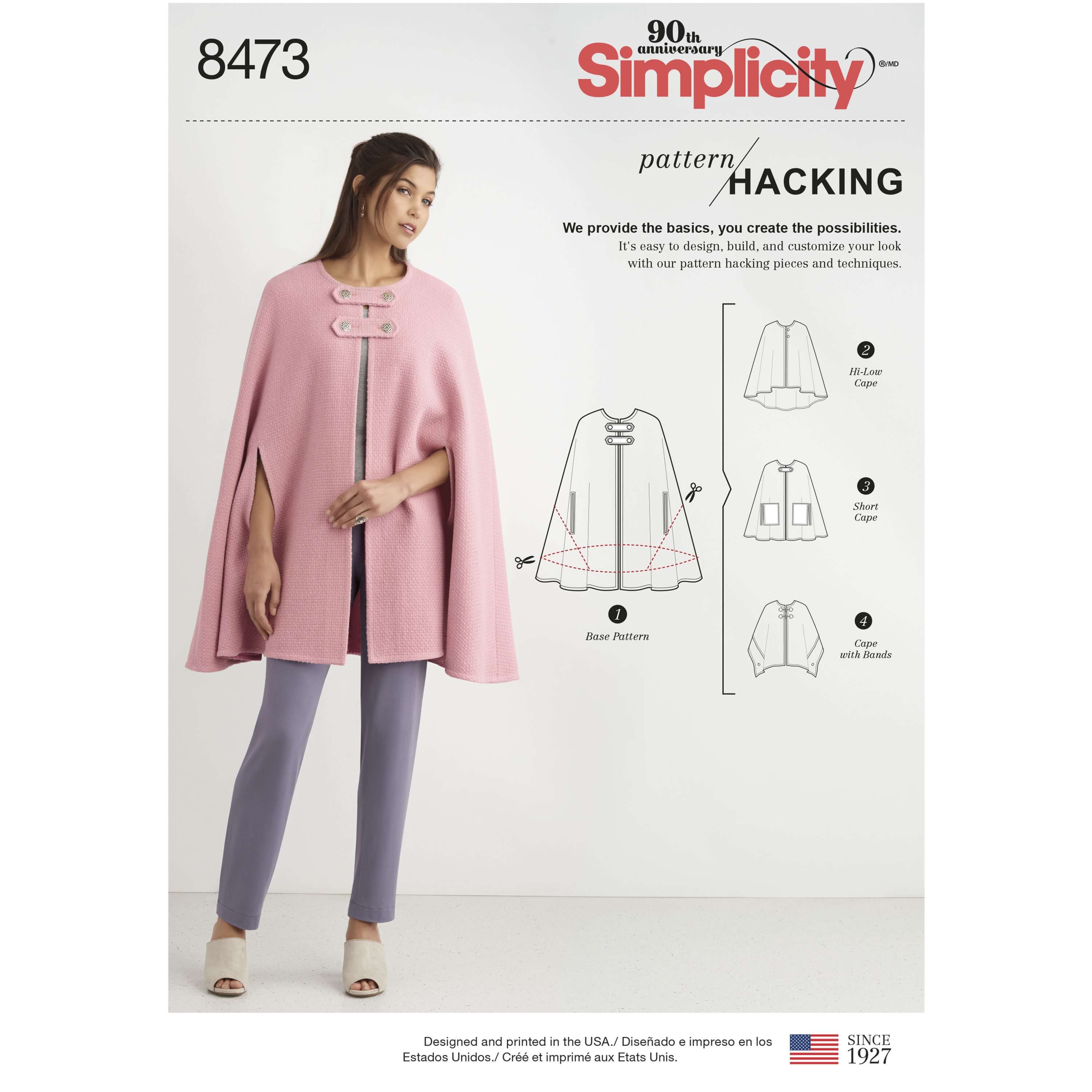 Women's Design Hacking Collection Poncho Cape Simplicity Sewing Pattern 8473