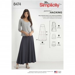 Women's Design Hacking Collection Knit Skirt Simplicity Sewing Pattern 8474