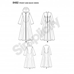 Women's Costume Maxi Coats with Hood Option Simplicity Sewing Pattern 8482