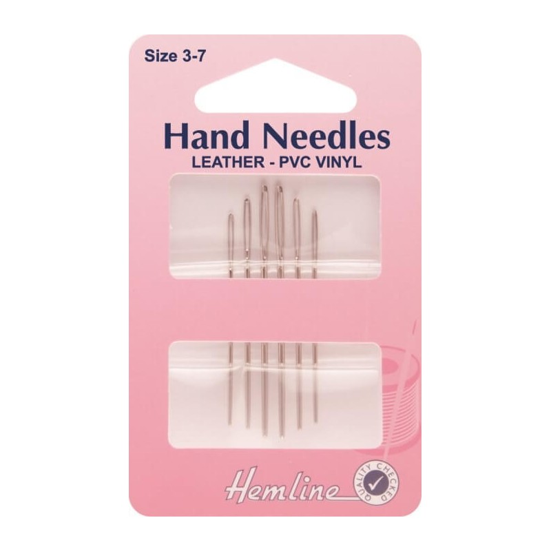 Hemline Leather / Vinyl / PVC Hand Sewing Needles Size 3-7