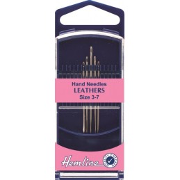 Hemline Premium Leather Hand Sewing Needles Size 3-7