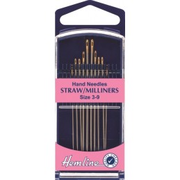 Hemline Premium Straw/Milliners Hand Sewing Needles Size 3-9