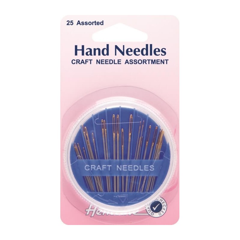 Hemline Craft Needle Assortment Compact Hand 25 Sewing Needles