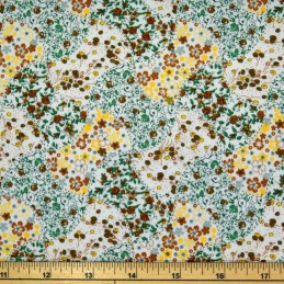 Winter To Spring Floral Flower Gardens Print 100% Cotton Fabric