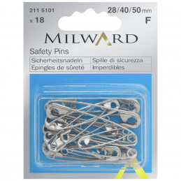 Safety Pins: Silver: 28/40/50mm: 18 Pieces