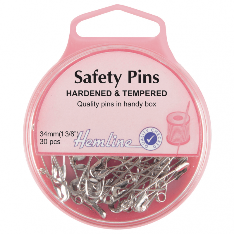 Hemline Selection Of Safety Pins Steel & Brass Dressmaking