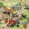 100% Cotton Fabric Nutex Farm Animals In the Country Sheep Pig Horse Tractors