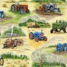100% Cotton Fabric Nutex Farm Animals In the Country Sheep Pig Horse Tractors