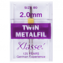 31. A6159.2.0 Sewing Machine Needles: Twin Embroidery: 80/2mm: 1 Piece