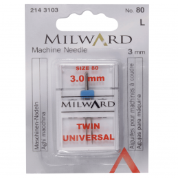 19. 2143103 - Sewing Machine Needles: Twin: Universal: 80/12 3mm: 1 Piece