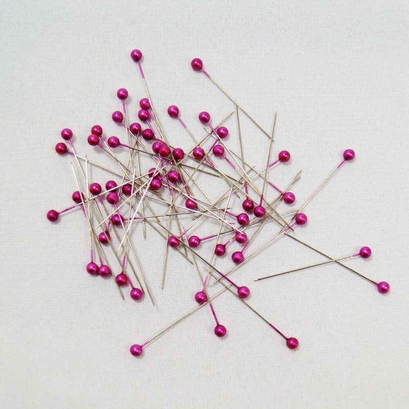 Coloured Pearl Style Plastic Head 40mm x 0.58mm Craft Sewing Pins Dressmaking