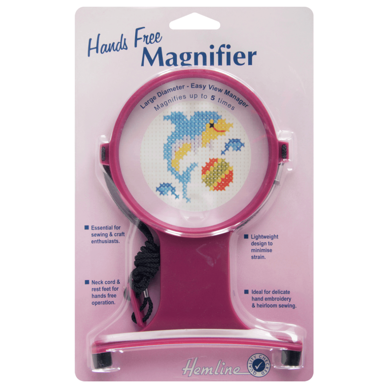 Hemline Magnifying Glass with or Without Lamp Hands Free Cross Stitch