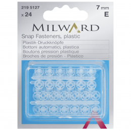 24 x 7mm Transparent Milward Plastic Sew On Snap Press Stud Fasteners 2195127
