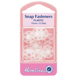 6 x 15mm Clear Plastic Snaps H424