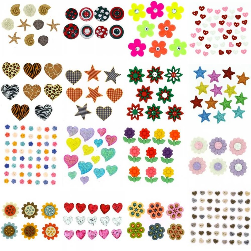 Dress It Up Novelty Button & Embellishments Collection Shapes & Flo...