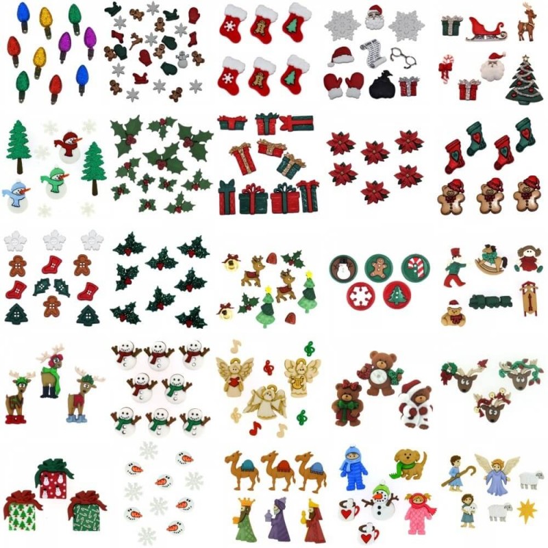 Dress It Up Novelty Button & Embellishments Collection Christmas Festive Craft
