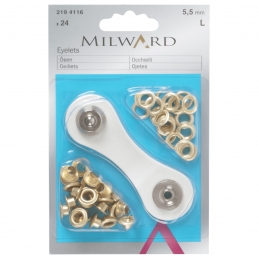 Millward 5.5mm Gold Eyelets with Tool Starter Kit