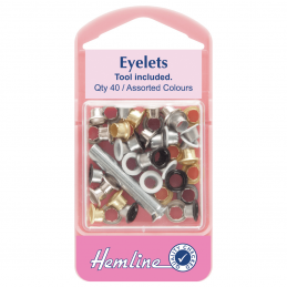 1. H435 Eyelets with Tool: Asstd Colours - 5.5mm - 40pcs