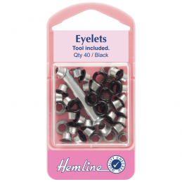 2. H435.B Eyelets with Tool: Black - 5.5mm - 40pcs