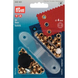 Prym Eyelets with Fixing Tool Starter Kit Gold 4mm 542401