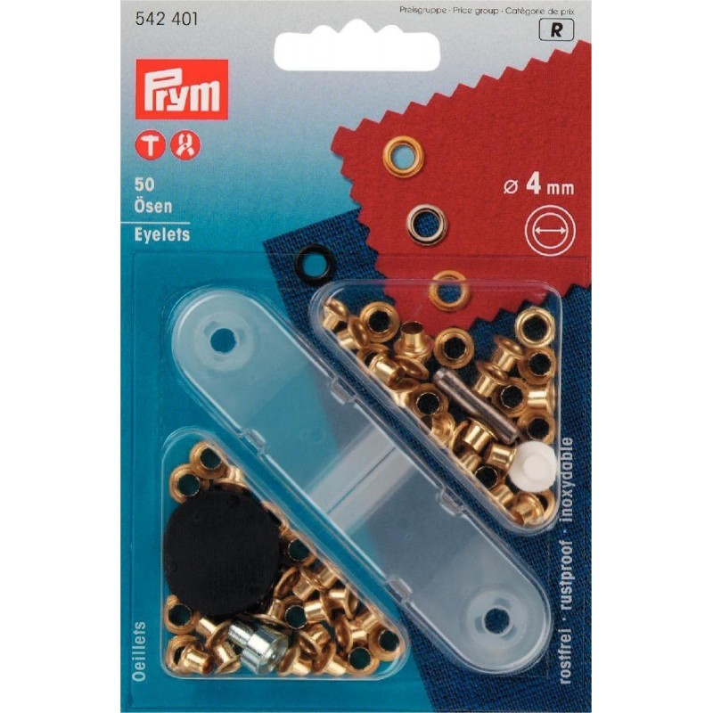Prym Eyelets with Fixing Tool Starter Kit 4mm, 5mm, 8mm, 11mm & 14mm